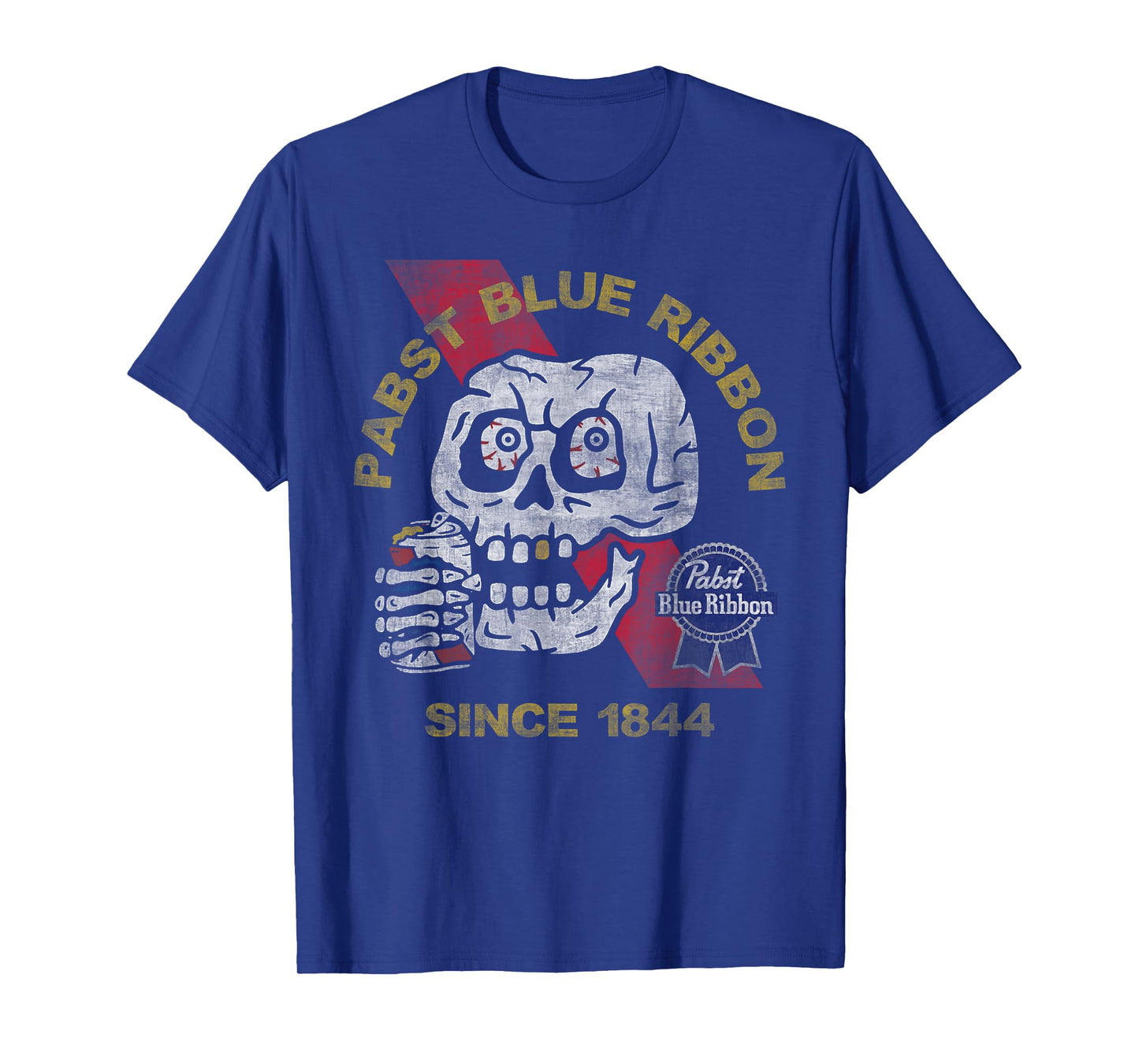 Weathered Pabst Beer Skull Since 1844 T-Shirt