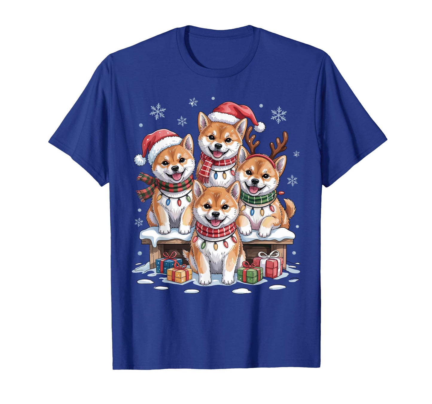 Cute Shiba Inu Christmas Puppies Dog Lovers Funny Holiday T-Shirt