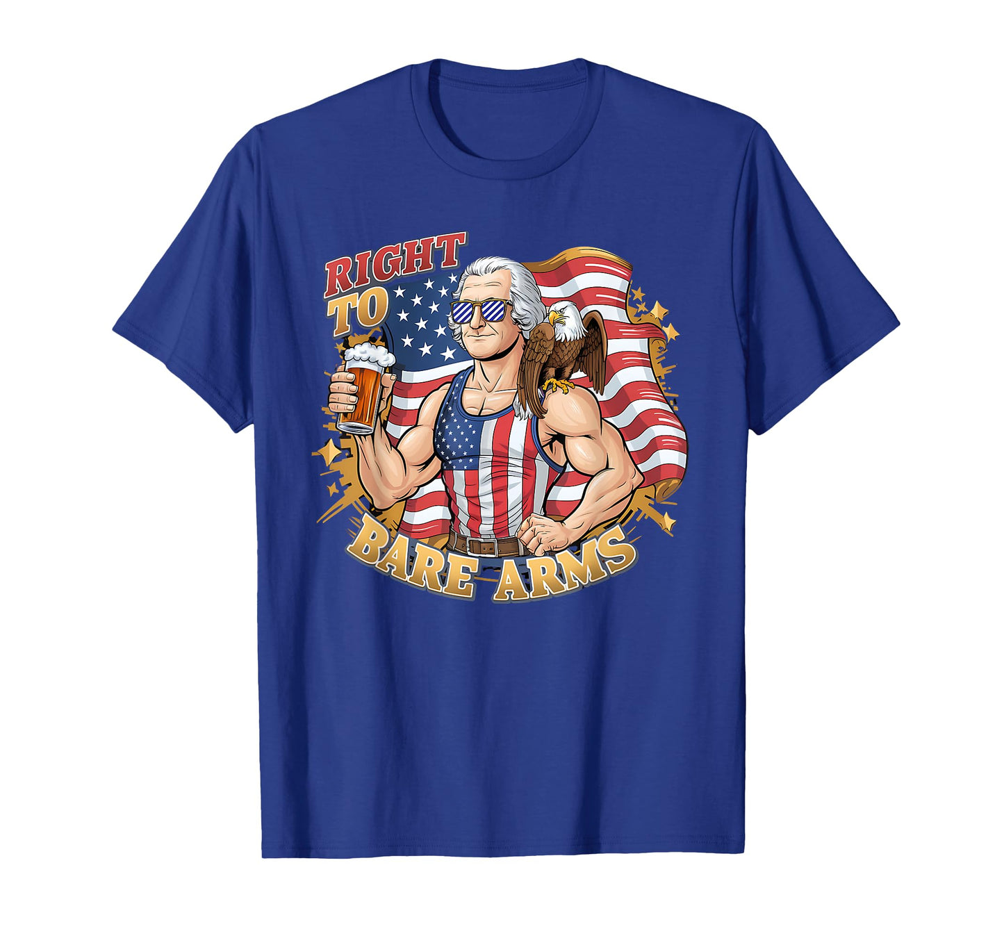 George's Right To Bare Arms 4th Of July Gym Workout Graphic Women Men T-Shirt