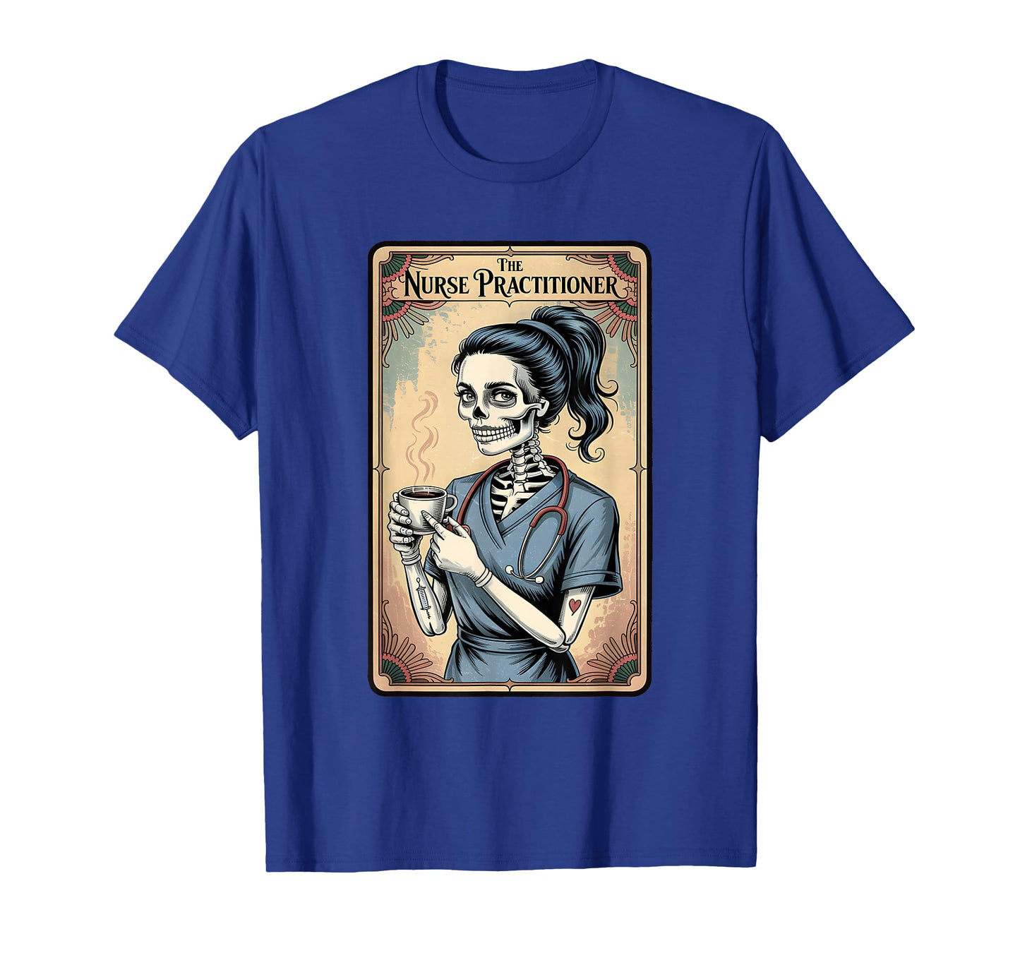 Nurse Practitioner Tarot Card Skeleton Halloween Witch Vibes T-Shirt