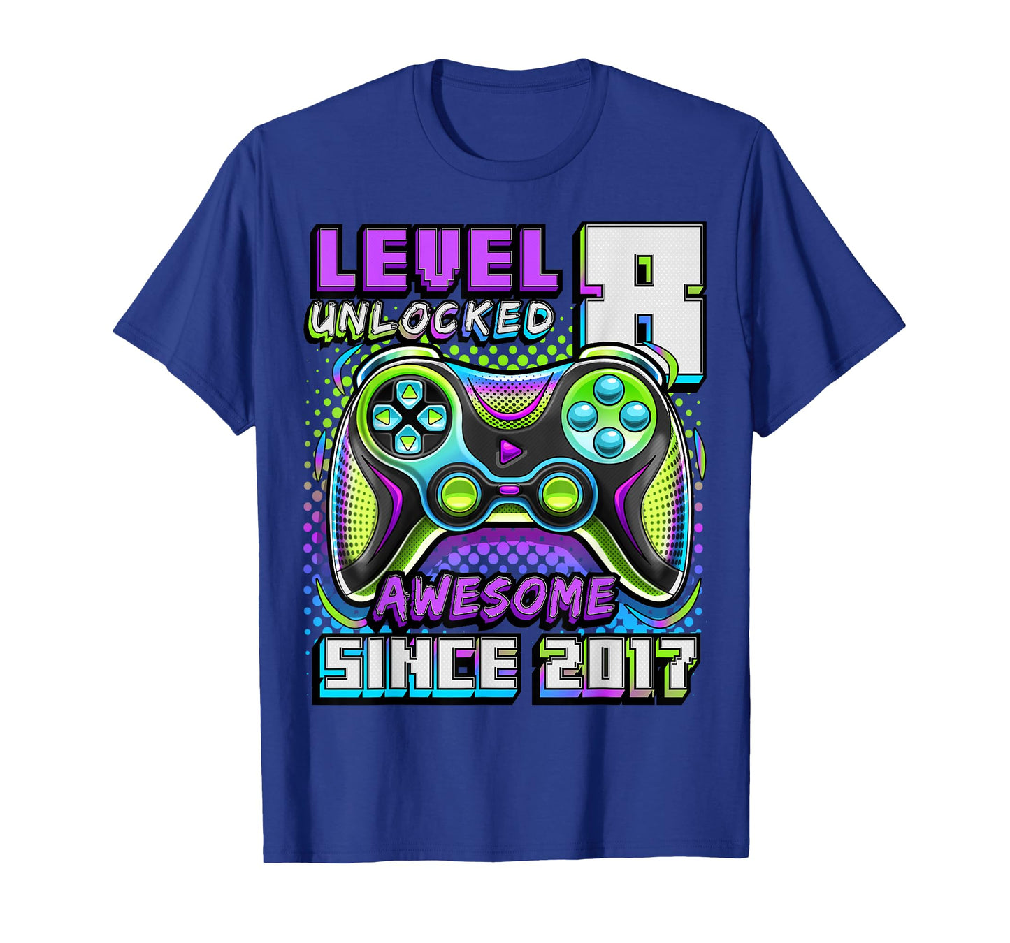 8th Birthday Boy Level 8 Gamer 8 Year Video Game Party T-Shirt