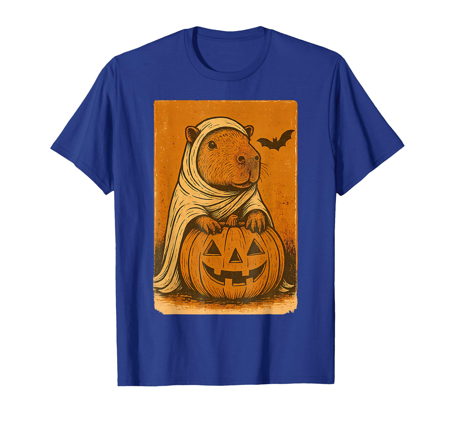 Vintage Capybara Ghost Halloween Pumpkin Spooky Season T-Shirt
