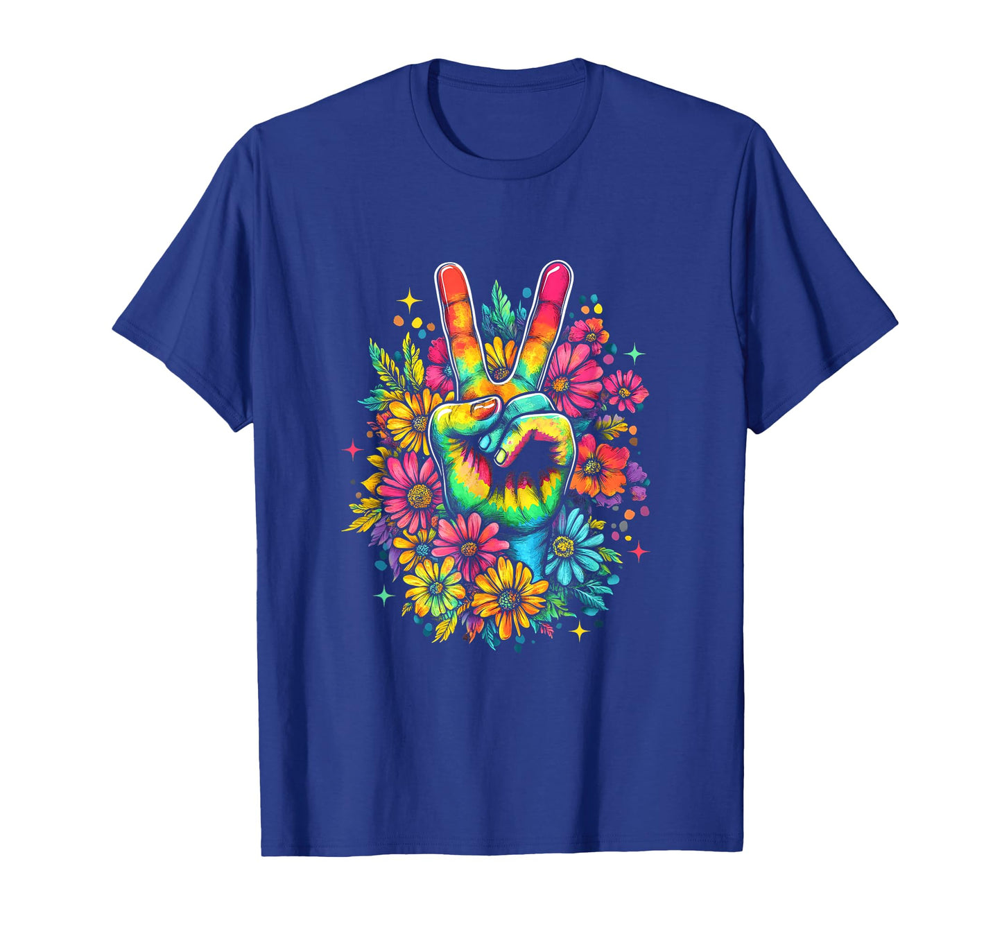 Peace Hippie 60S 70S Tie Dye Flower Love Women Costume T-Shirt