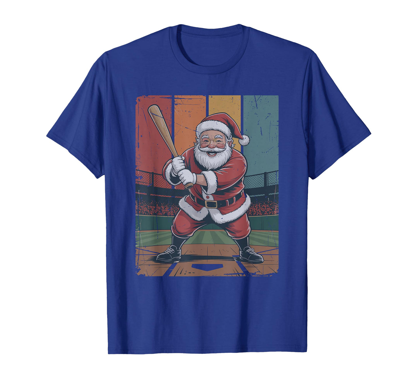 Santa Playing Baseball Retro Vintage 90s Christmas Holiday T-Shirt