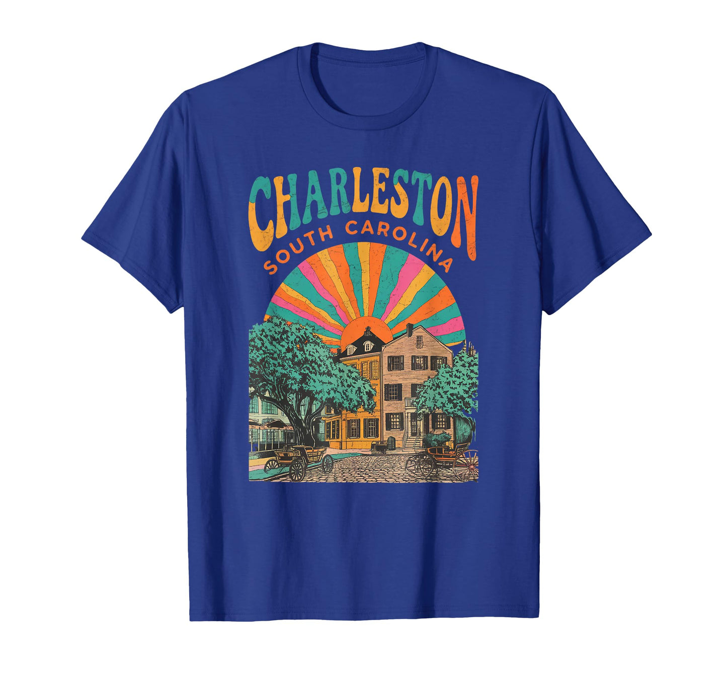Retro Charleston South Carolina Sunset Coastal Vintage T-Shirt