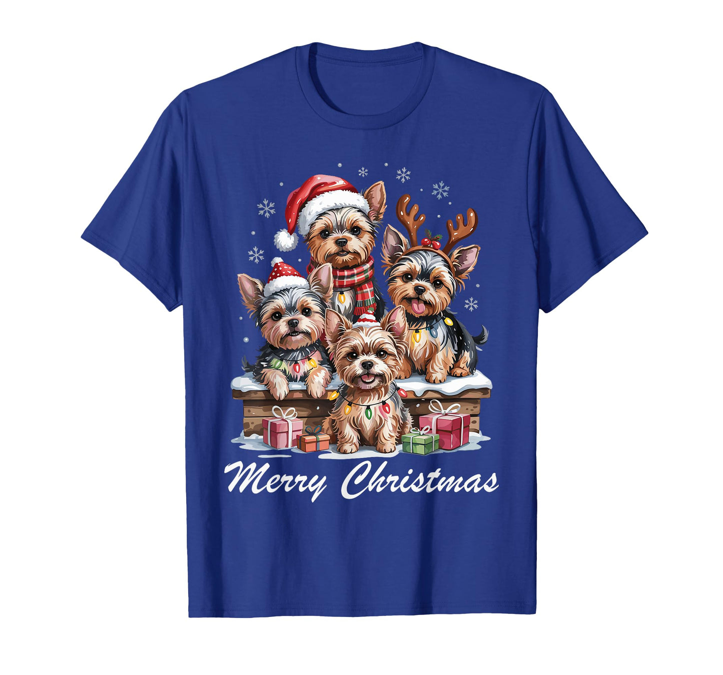 Yorkshire Terrier Merry Christmas Funny Yorkie Dog Lovers T-Shirt
