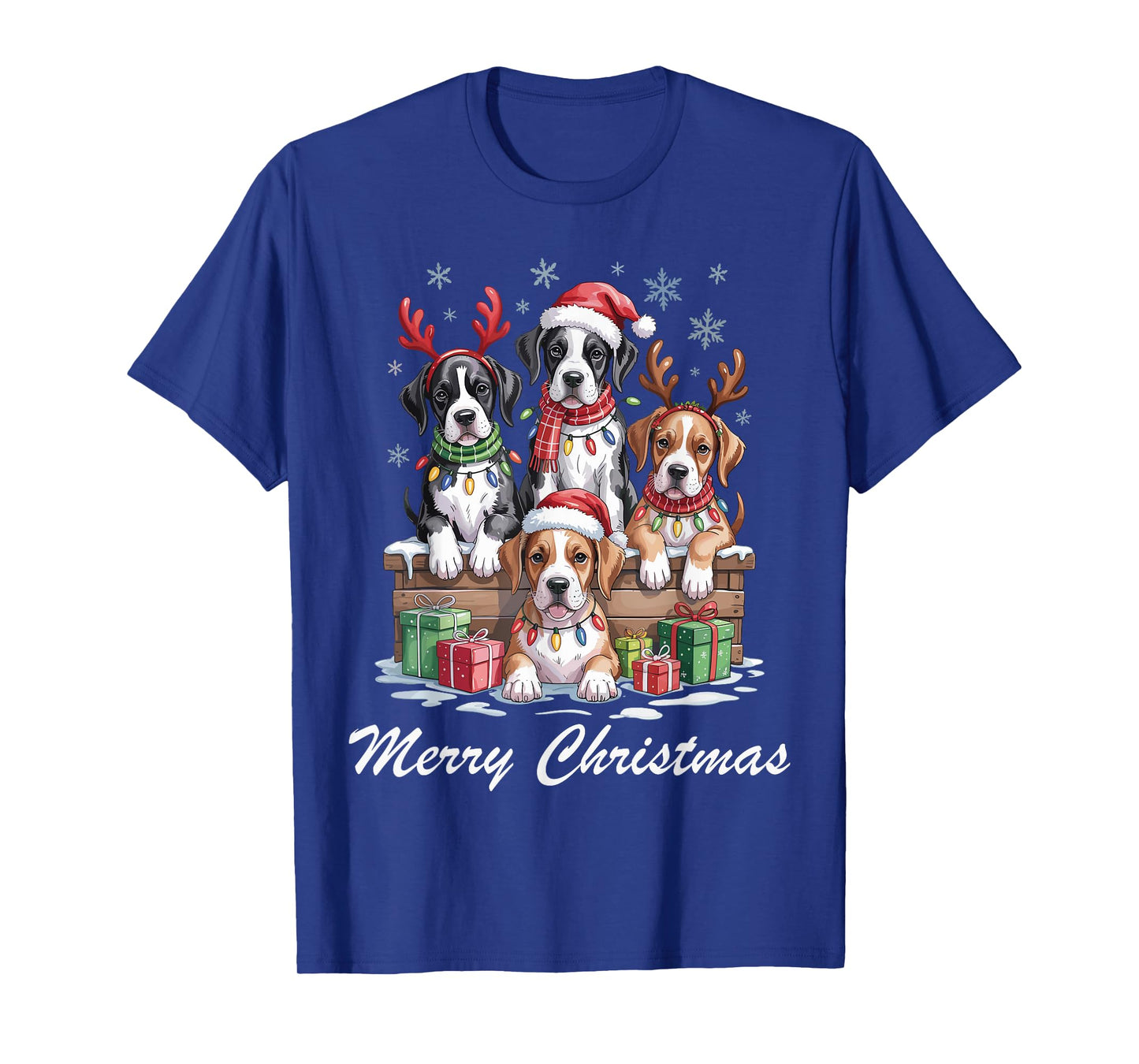 Great Dane Merry Christmas Funny Dog Lovers Holiday Pajama T-Shirt