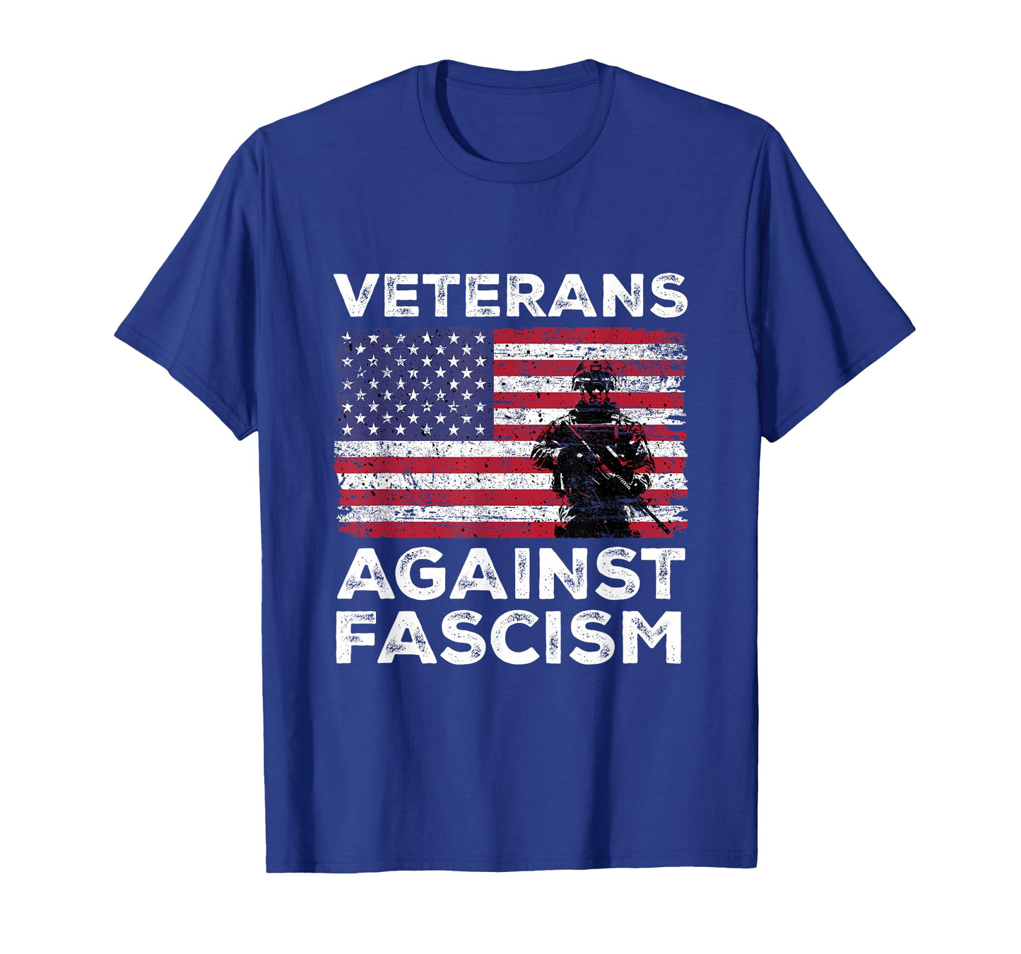 Veterans Against Fascism Vintage US Army Patriotic Soldier T-Shirt