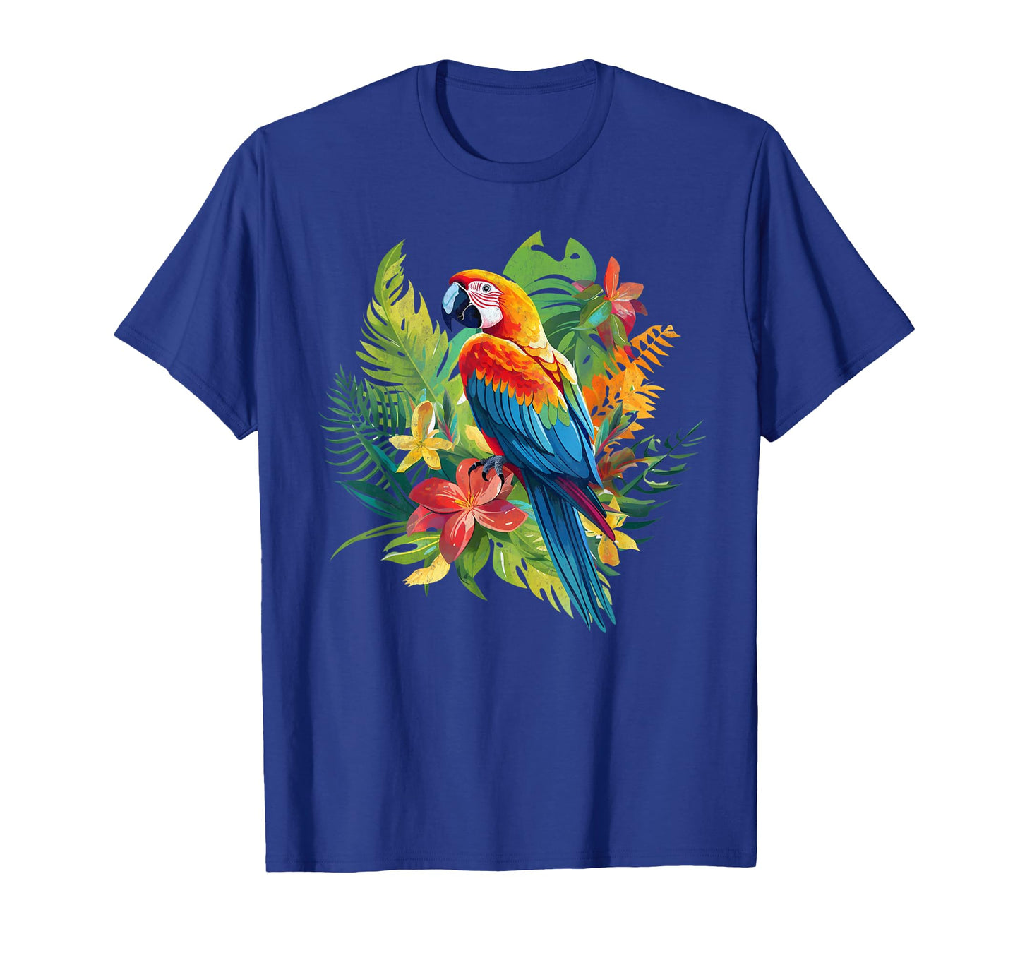 Parrot In Tropical Summer Flower Women Cockatiel Bird T-Shirt
