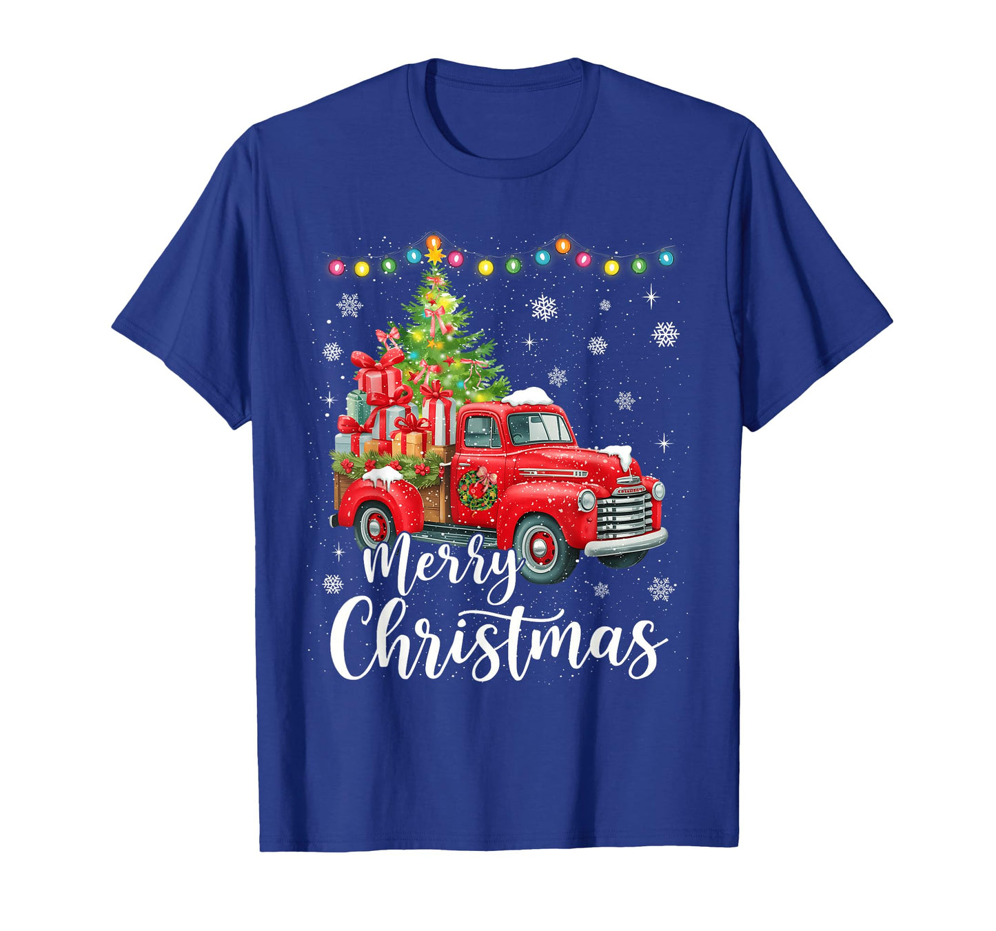 Merry Christmas Red Truck Family Christmas Matching Pajama T-Shirt