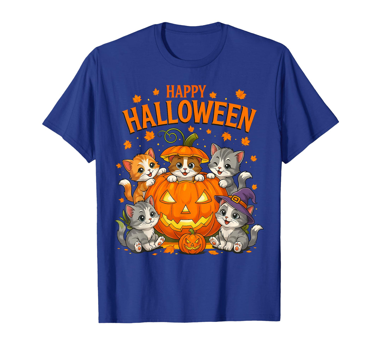 Happy Halloween Funny Pumpkin Halloween cat Spooky Season T-Shirt