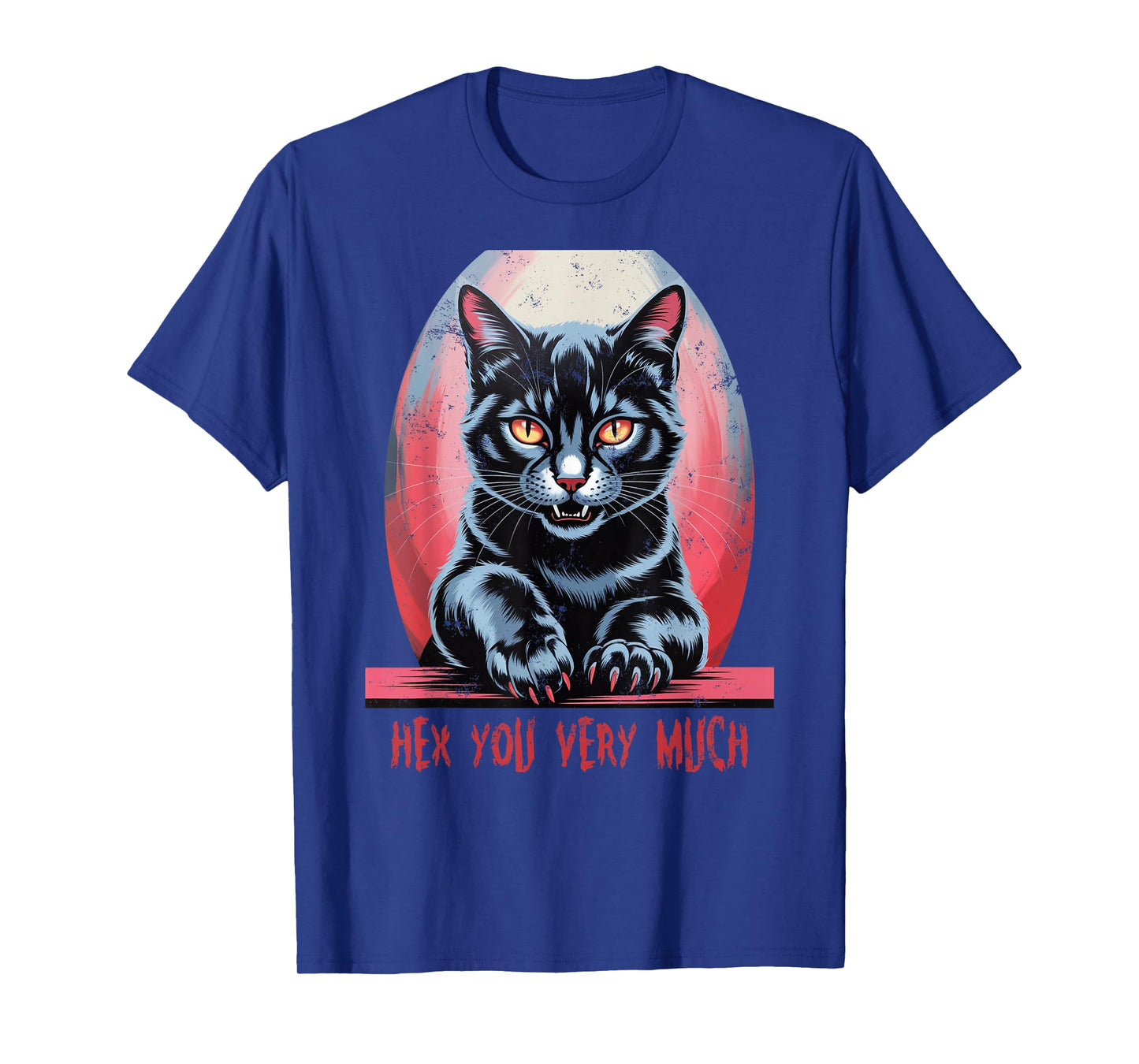 Vintage Hex You Very Much Spooky Black Cat Halloween T-Shirt