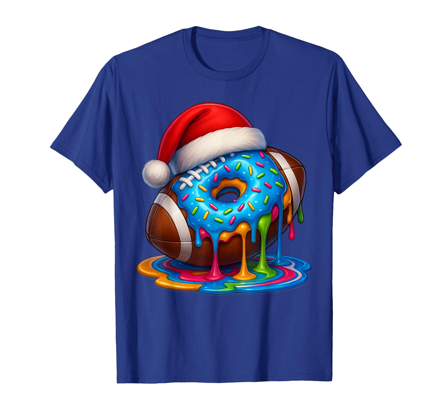 Christmas Football Drip Donat Boys Ice Cream American Flag T-Shirt
