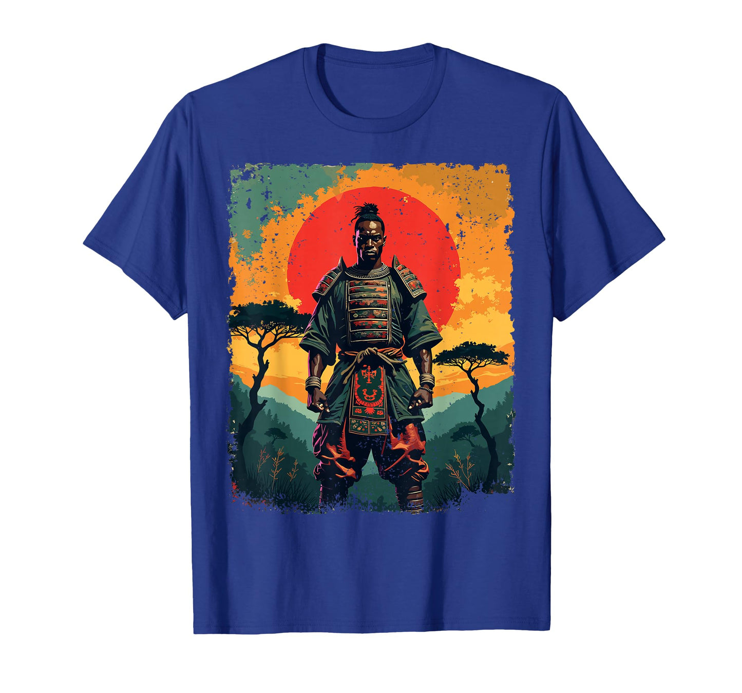 African Samurai Warrior, Afro Vintage Artwork T-Shirt