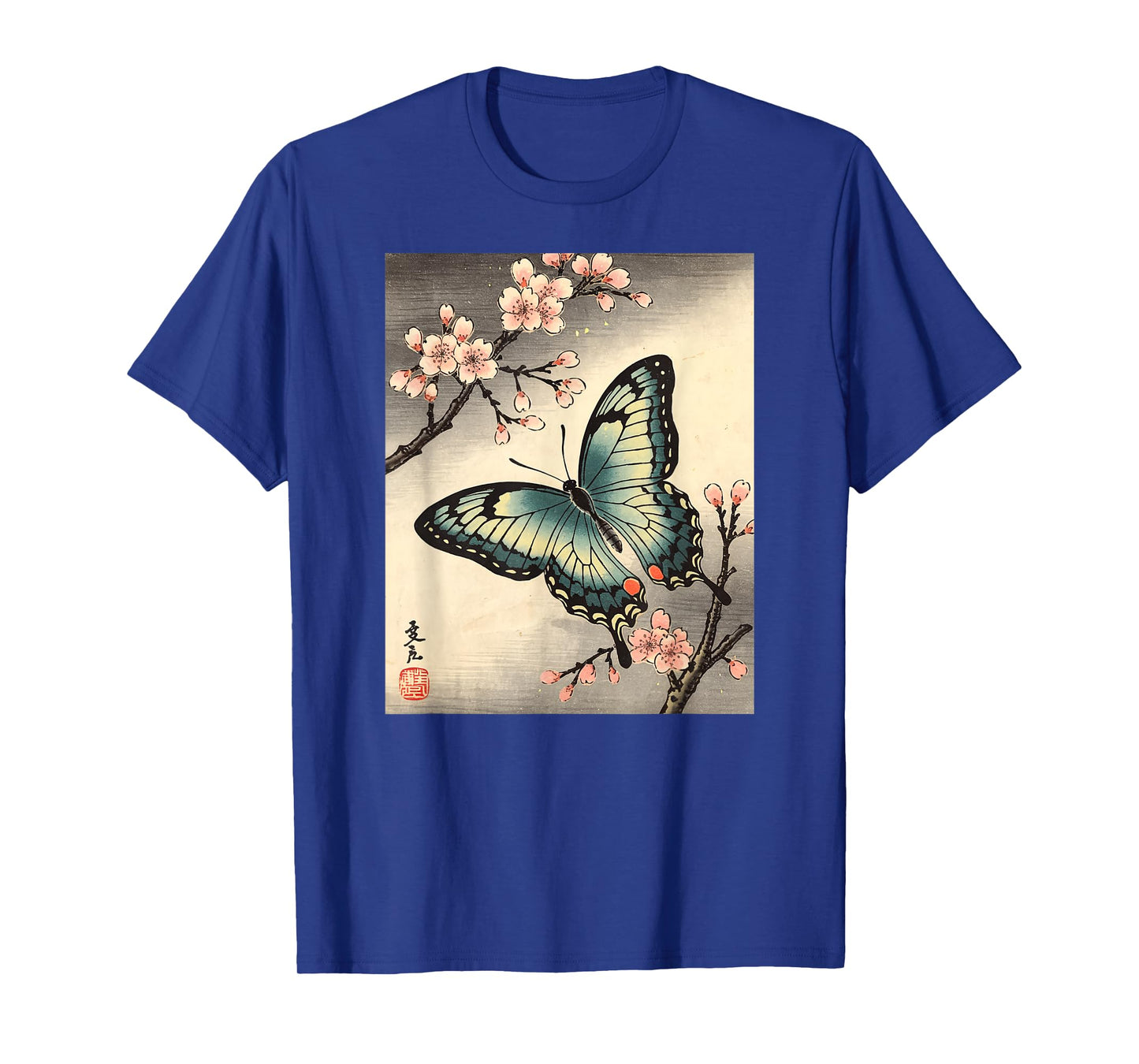 Japanese Art Butterfly Kyosai Vintage Japan Artwork T-Shirt