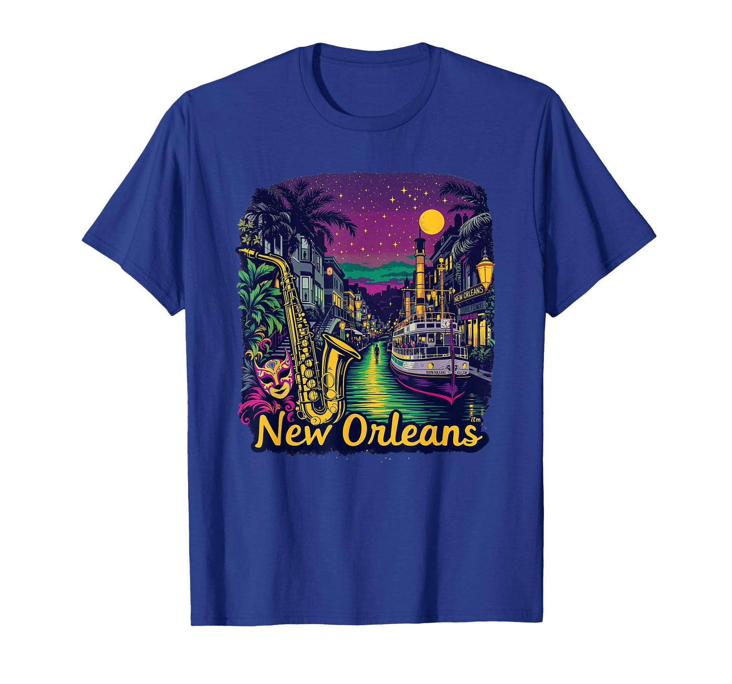 Vintage New Orleans Louisiana Sunset Skyline Cityscape Retro T-Shirt