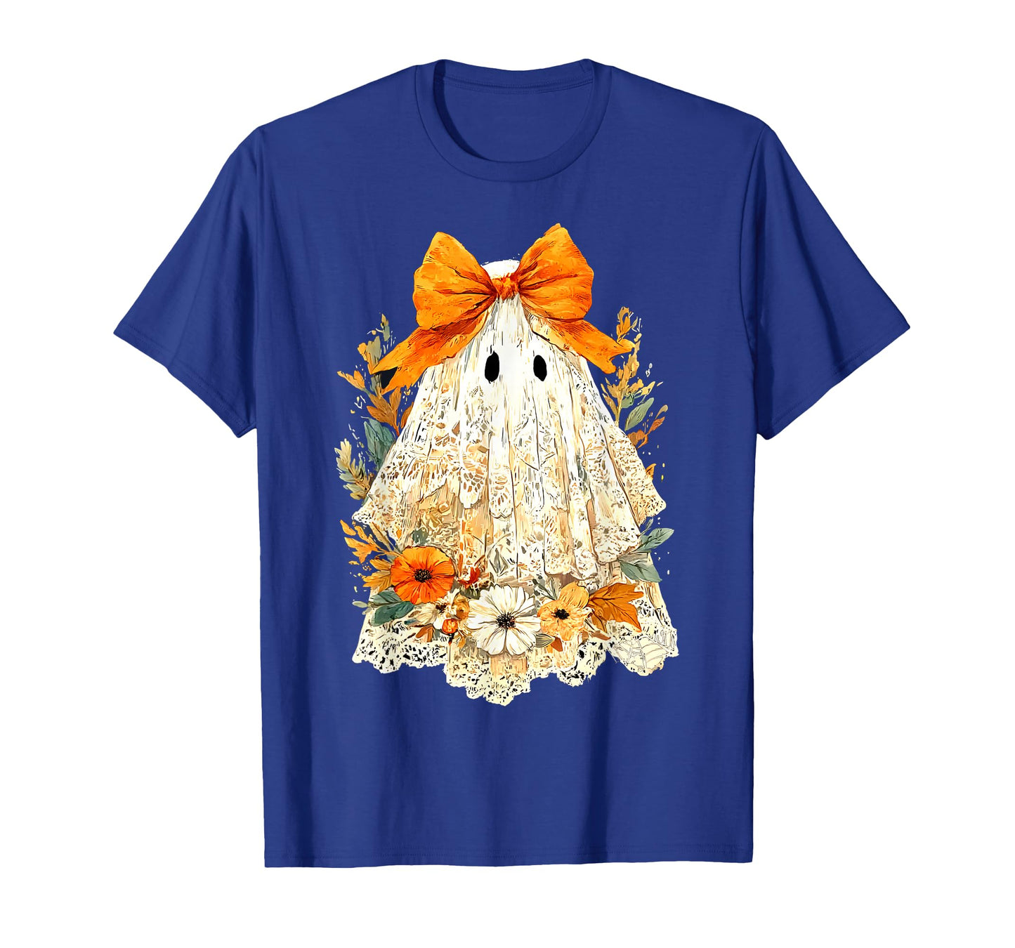 Lace Ghost Coquette Bow Vintage Women Girls Halloween Girly T-Shirt