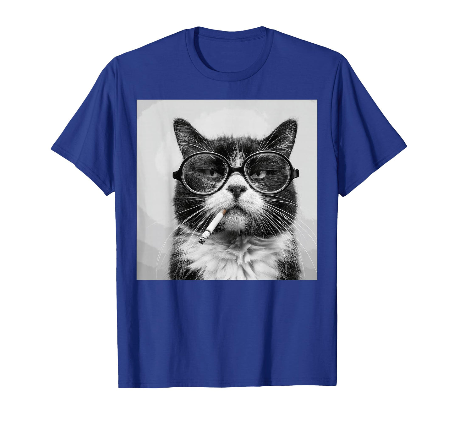 Funny Graphic Cat Smoking Adult Funny T-Shirt