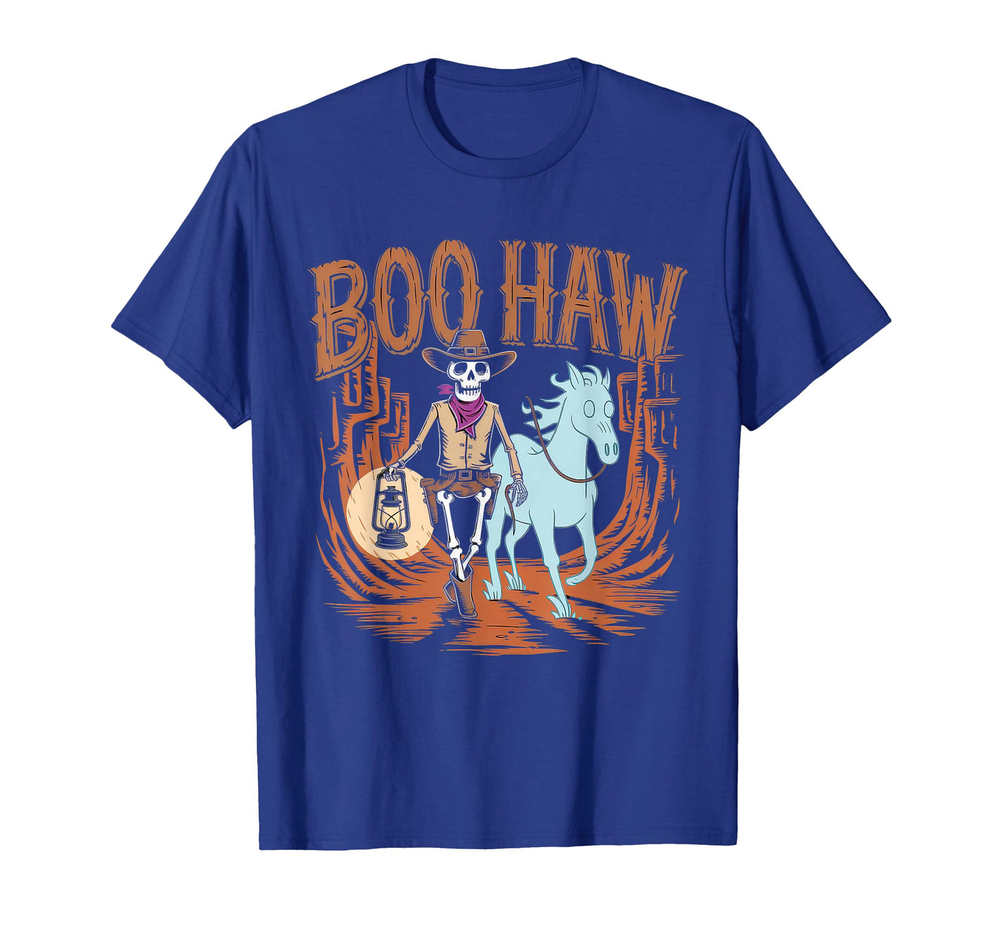 Halloween Costume Boo Haw Witch Skeleton Scary Rodeo Western T-Shirt