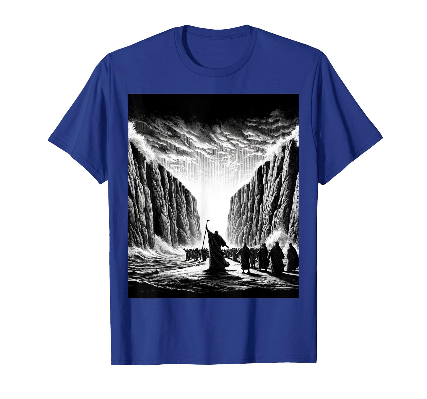 Moses parting the Red Sea with the Israelites T-Shirt