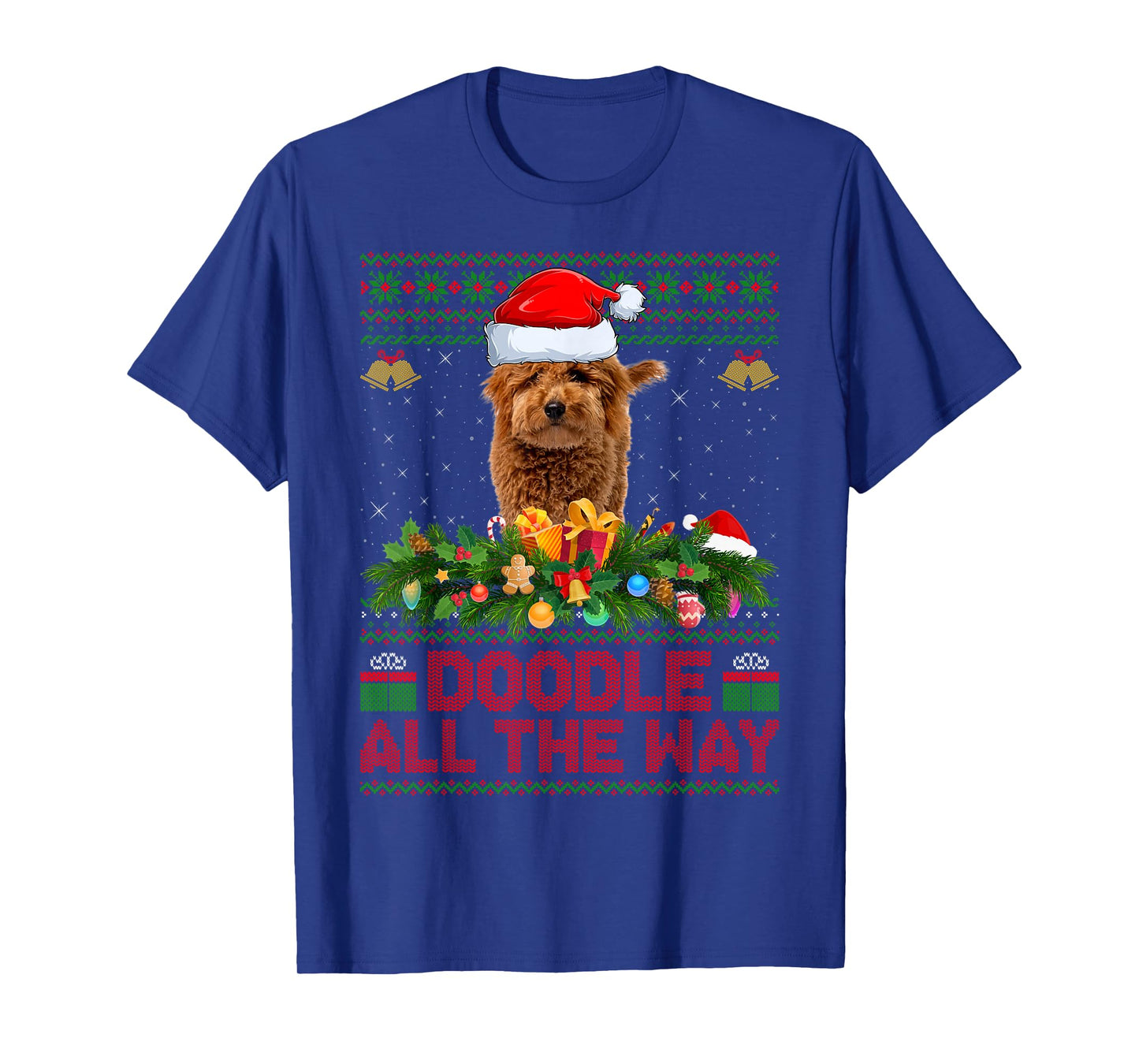 Goldendoodle Dog Ugly Christmas Sweaters Pet Dog Lover Xmas T-Shirt