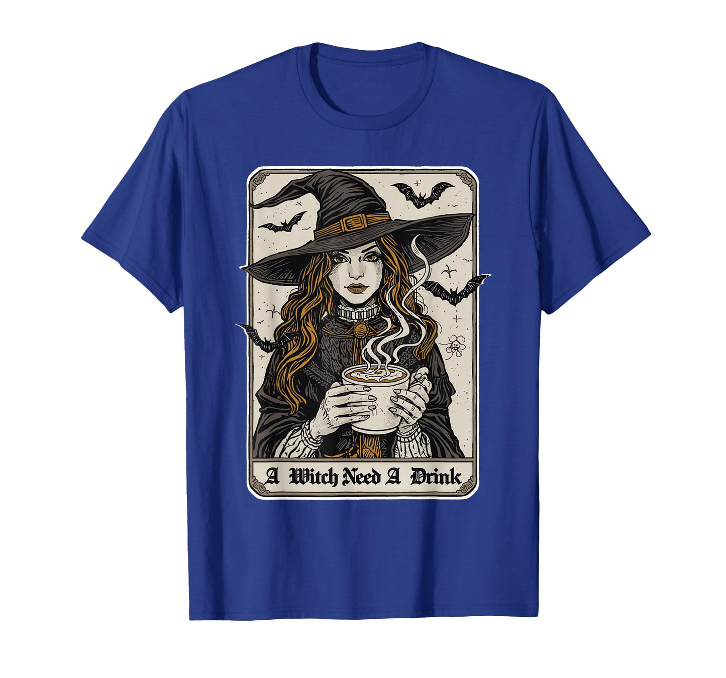 Vintage Halloween Witch Pumpkin Spice Latte Syrup Creamer T-Shirt