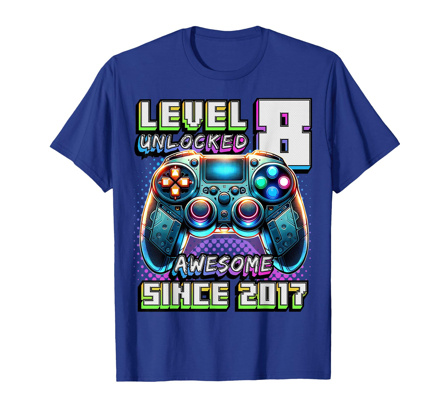 8th Birthday Boy Level 8 Gamer 8 Year Video Game Party T-Shirt