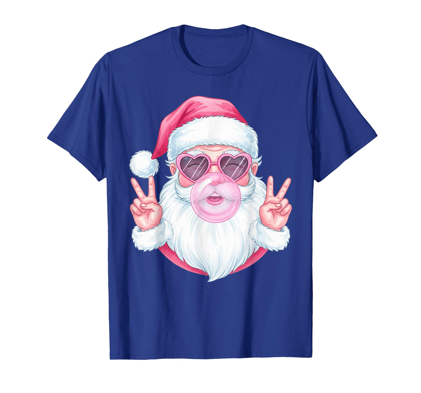 Vintage Retro Santa Christmas Bubble Gum Pink Sunglasses Kid T-Shirt