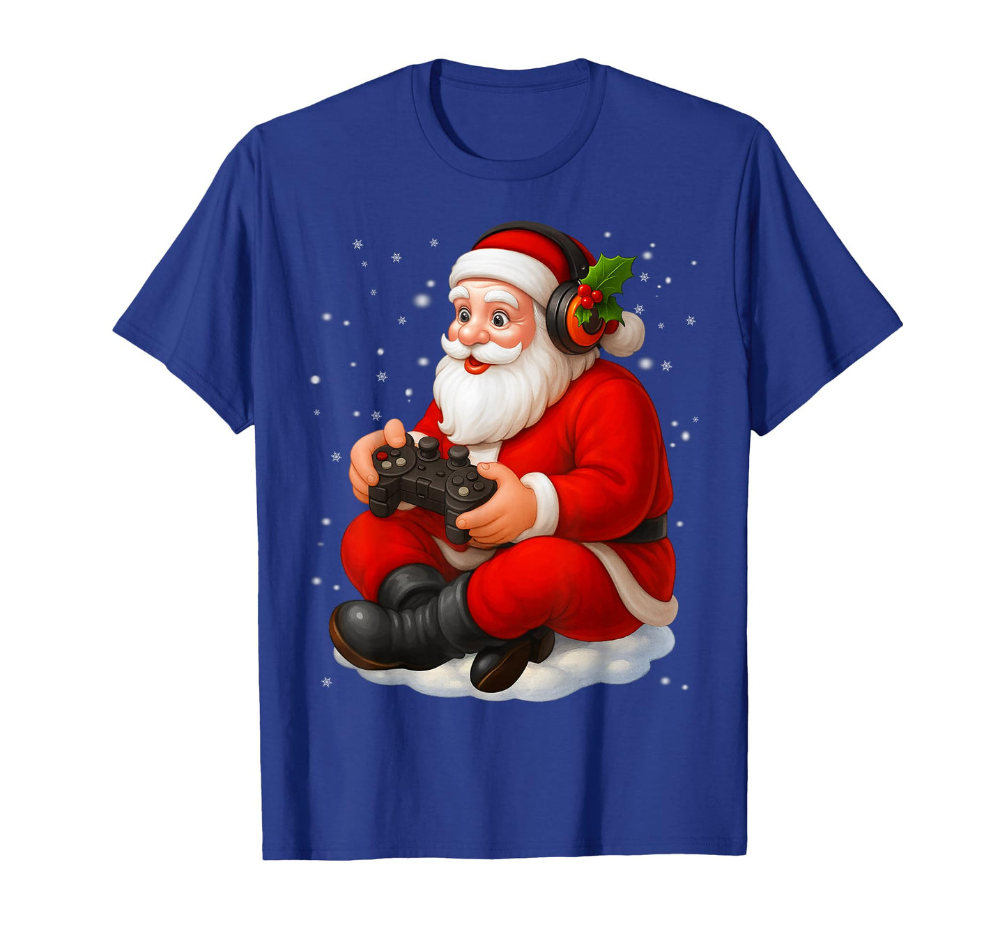 Funny Santa Video Game Snowflake Christmas Xmas Men Boy T-Shirt