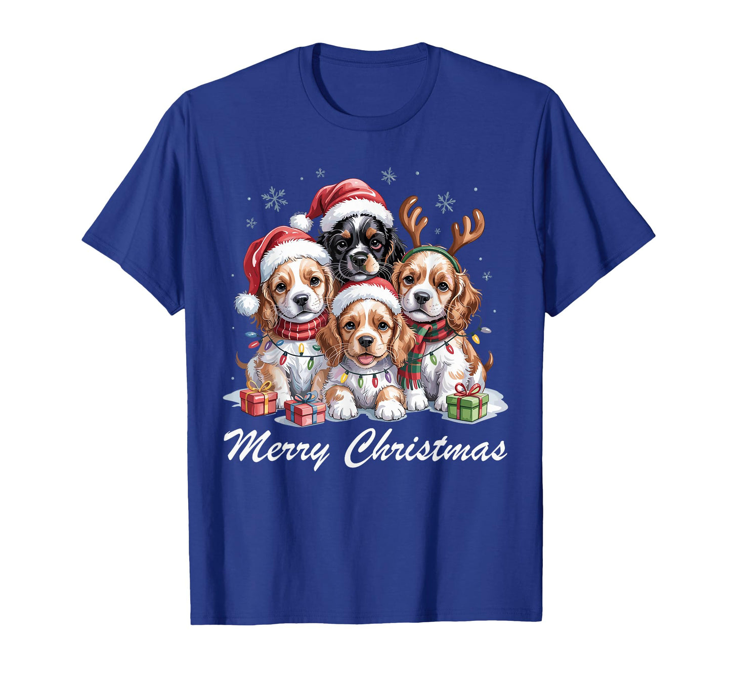 Cocker Spaniel Merry Christmas Funny Dog Lovers Holiday T-Shirt