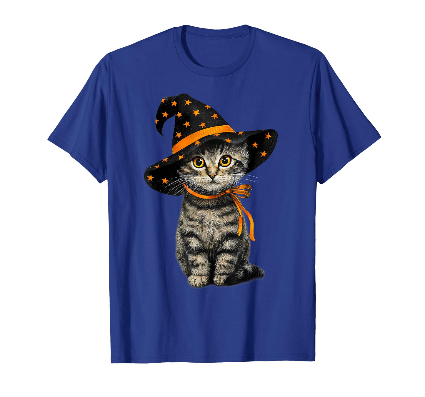 Cute Kitten Lover Cat Witch Hat Halloween Men Women Kids T-Shirt