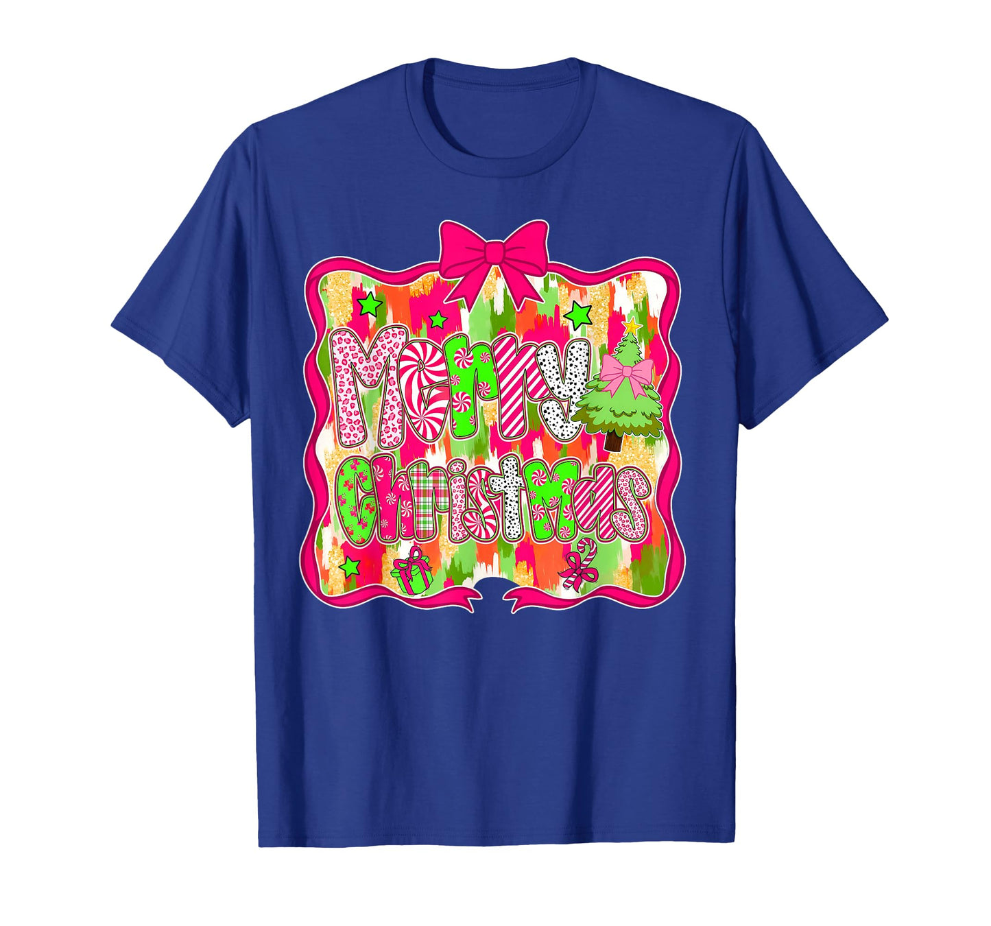 Coquette Bow Merry Christmas Santa Hat Xmas Family Men Women T-Shirt