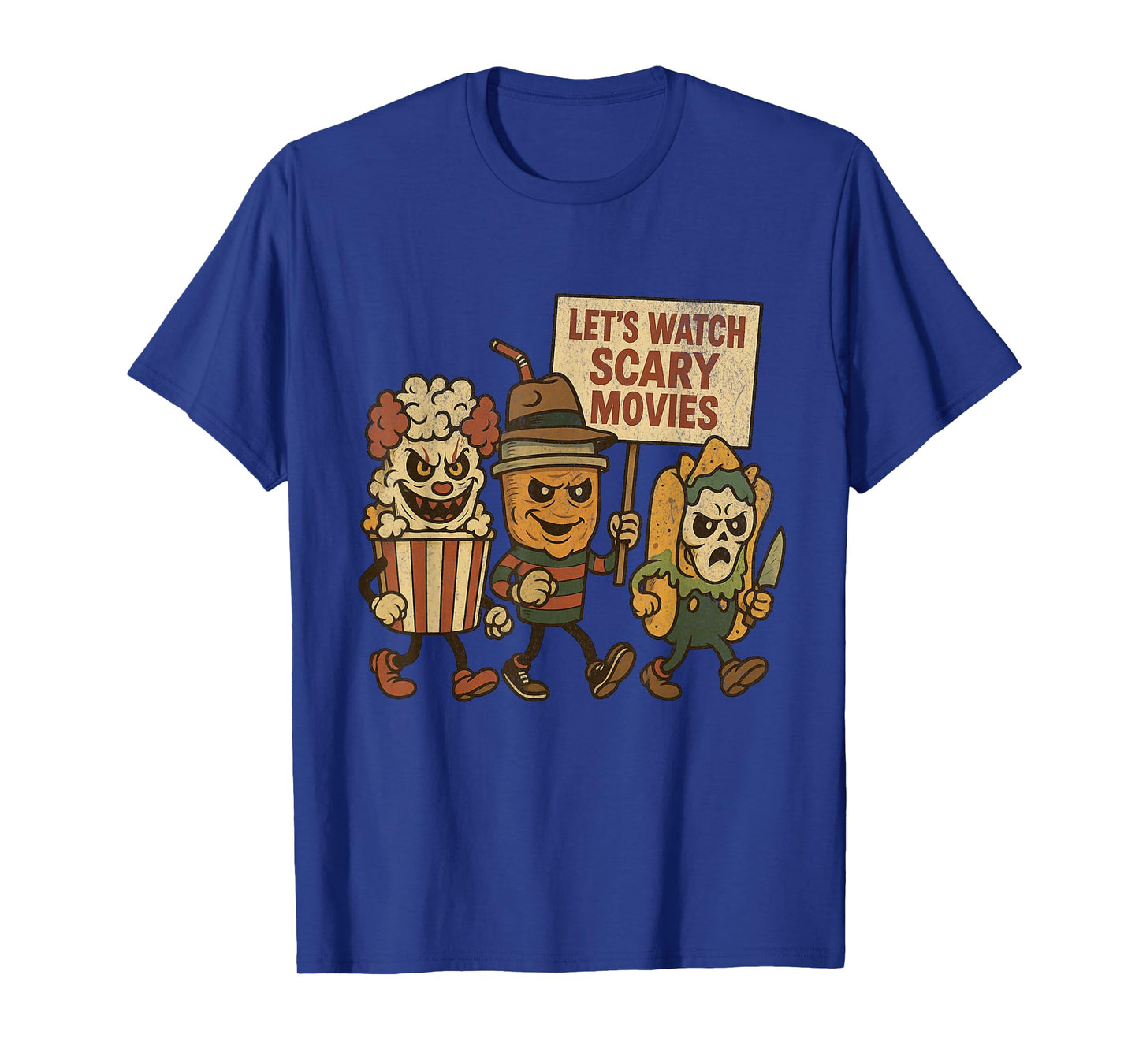 Funny Halloween Let's Watch Scary Movies Horror Fan T-Shirt
