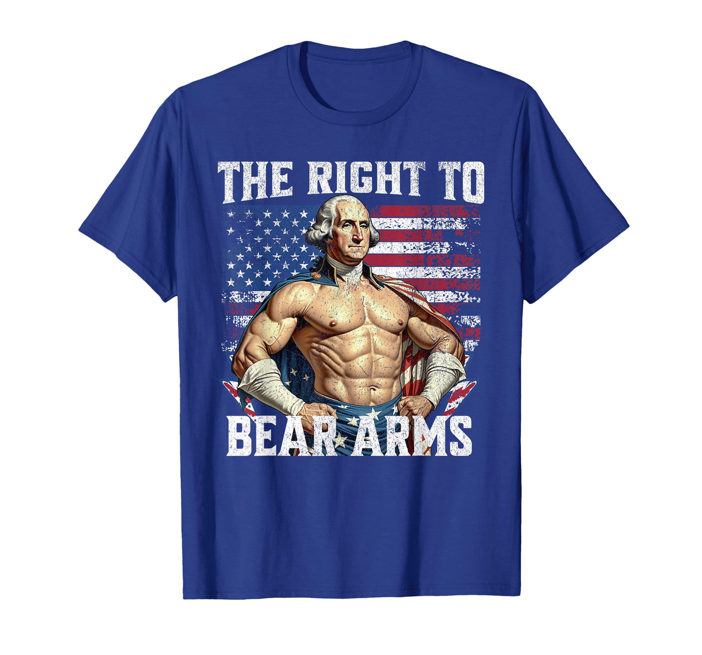Bodybuilding 4th of July Dad USA Flag 2nd Bear Arms T-Shirt