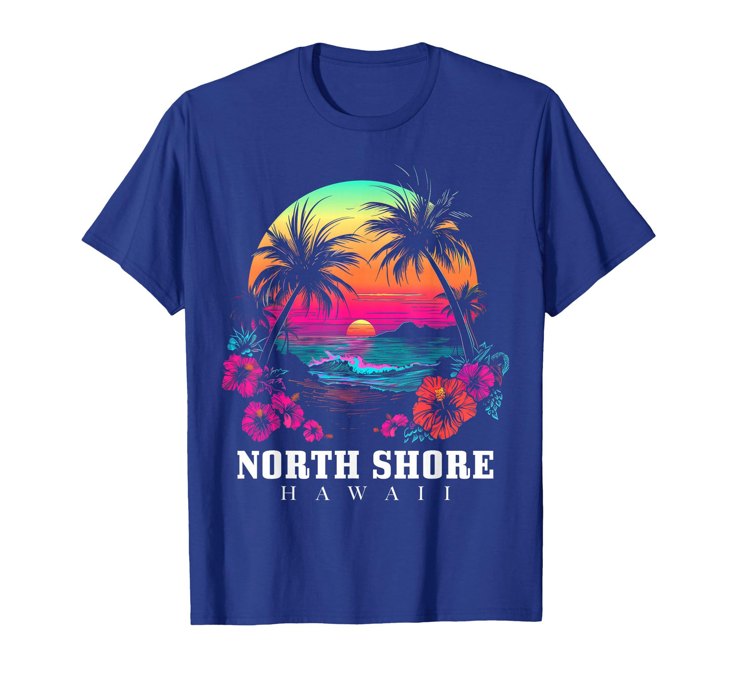 Surfer Souvenir North Shore Oahu Hawaii Hibiscus T-Shirt