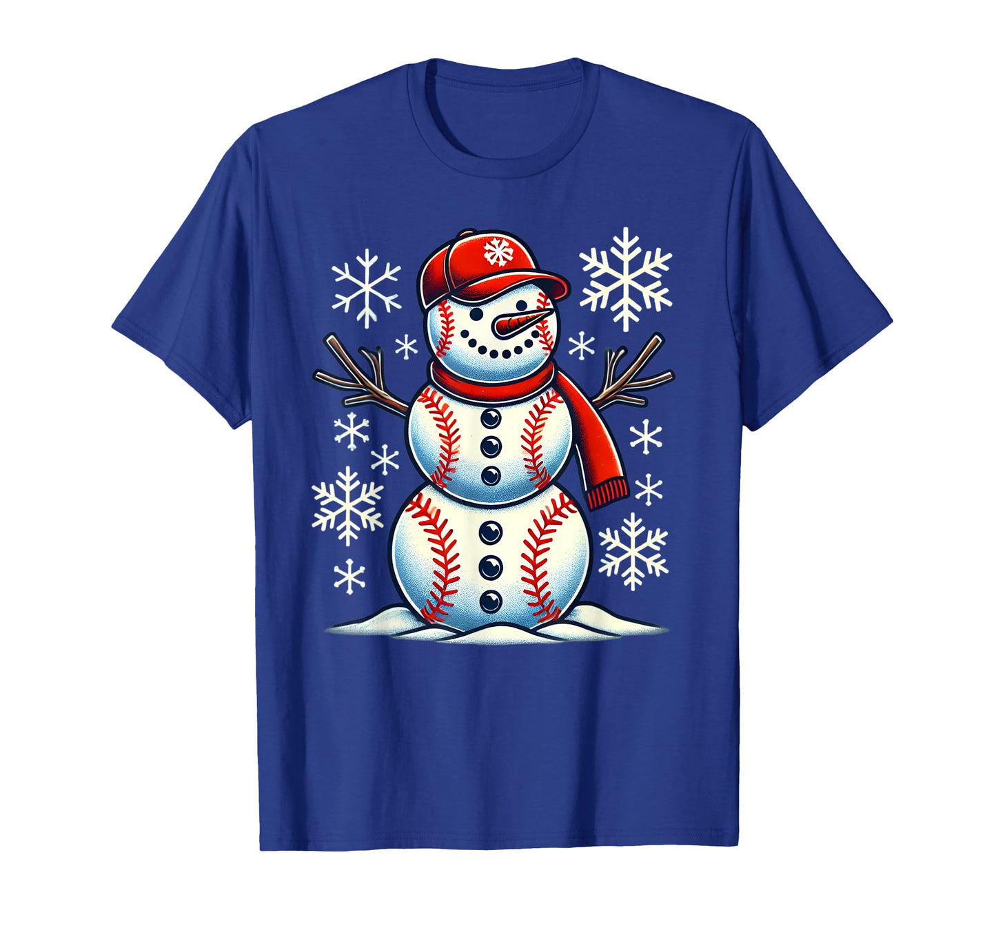 Christmas Baseball Snowman Boys Baseball Christmas Women Men T-Shirt