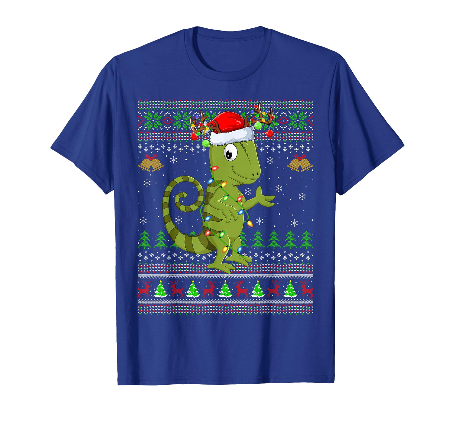 Chameleon Ugly Christmas Sweaters Holiday Santa Cute Xmas T-Shirt