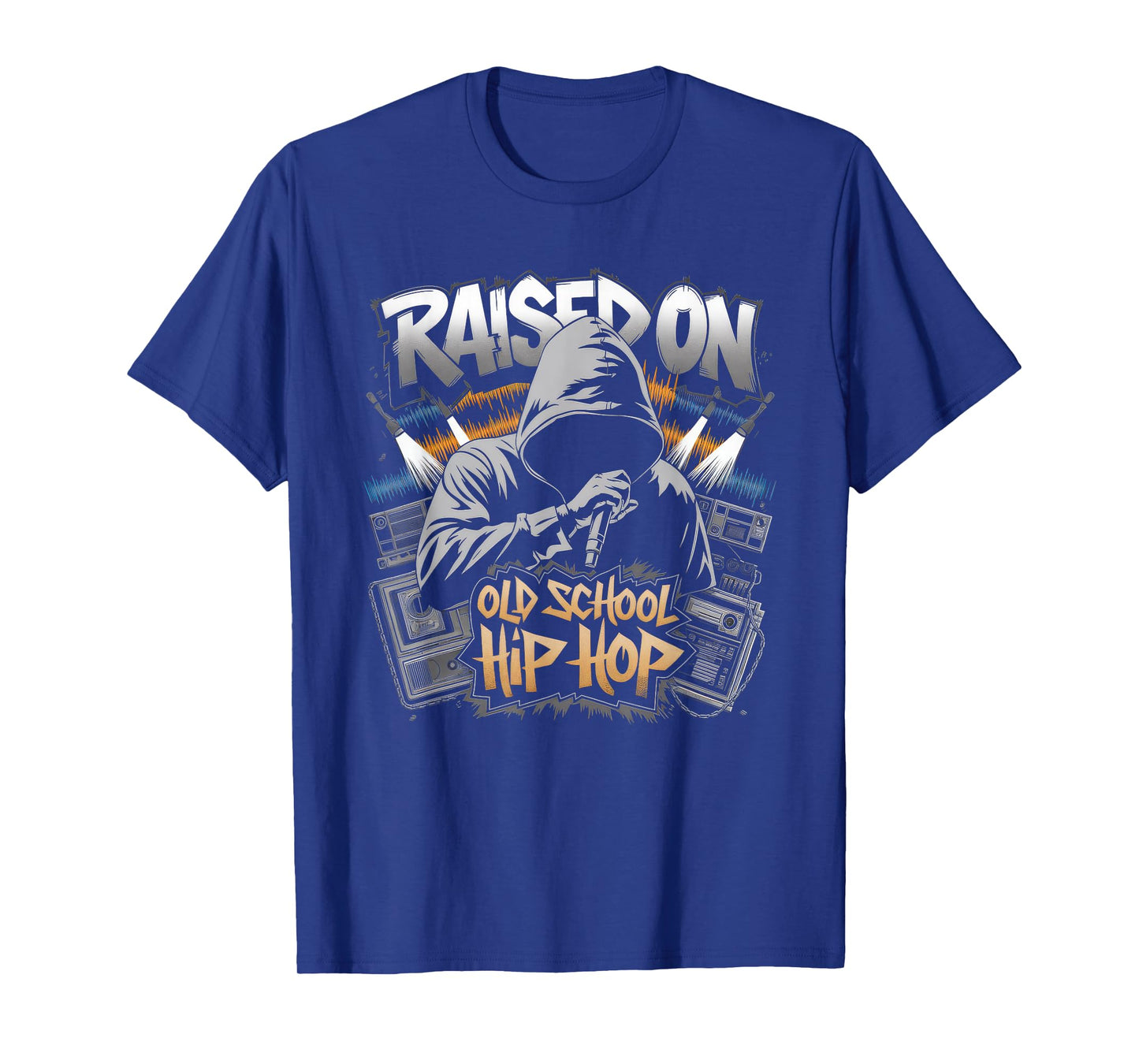 RAISED ON OLD SCHOOL HIP HOP Tshirt Cassette Graffiti Rap T-Shirt