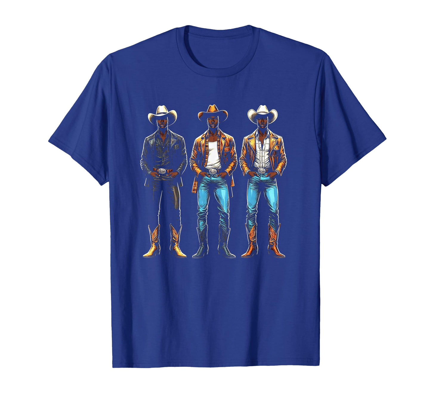 Black Cowboy Western Rodeo Melanin Black History Texas Men T-Shirt