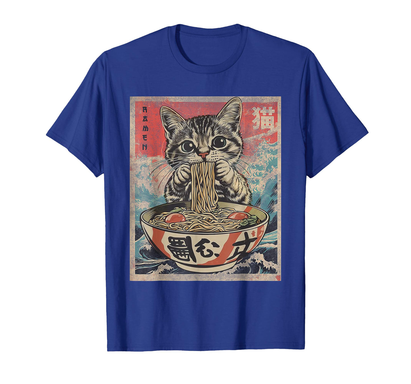 Funny Cat Ramen Noodles Kawaii Anime Manga Japanese Food T-Shirt