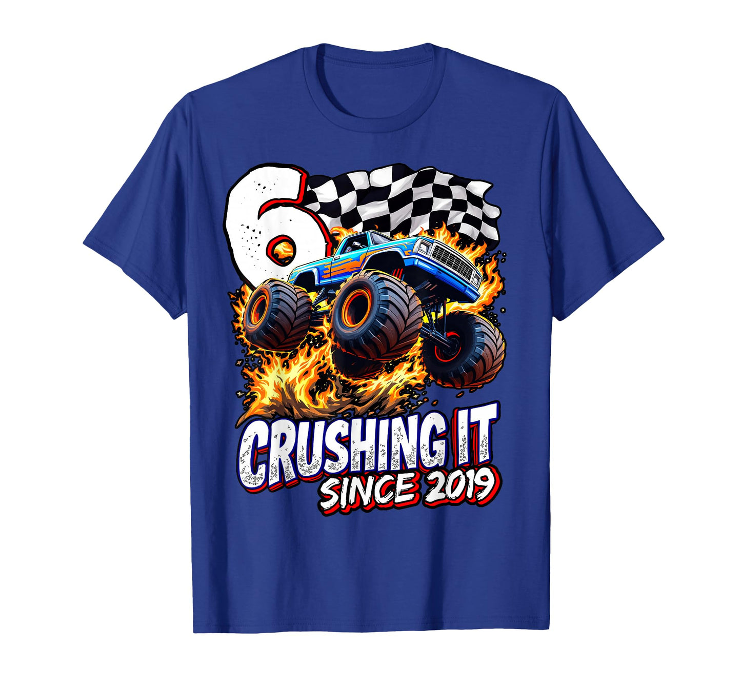 Birthday Monster Truck 6 year Old Boys 6th Party Born 2019 T-Shirt