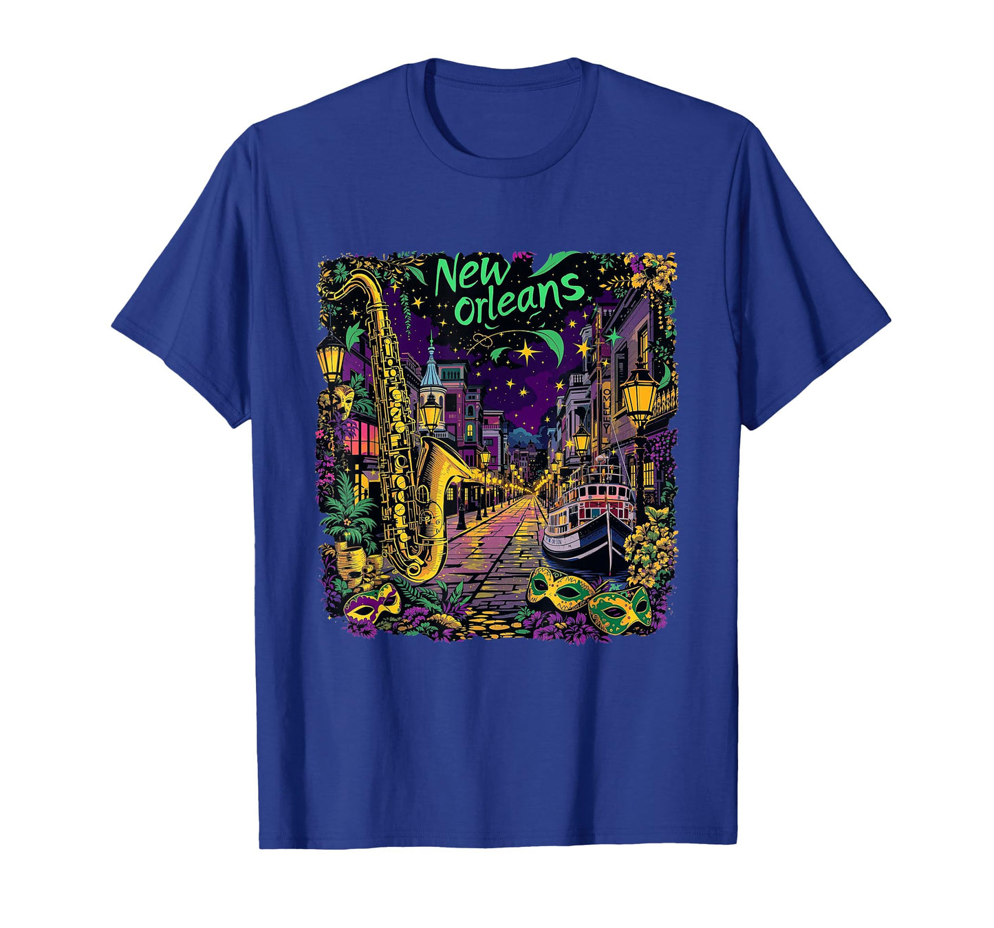 Vintage New Orleans Louisiana Sunset Skyline Cityscape Retro T-Shirt