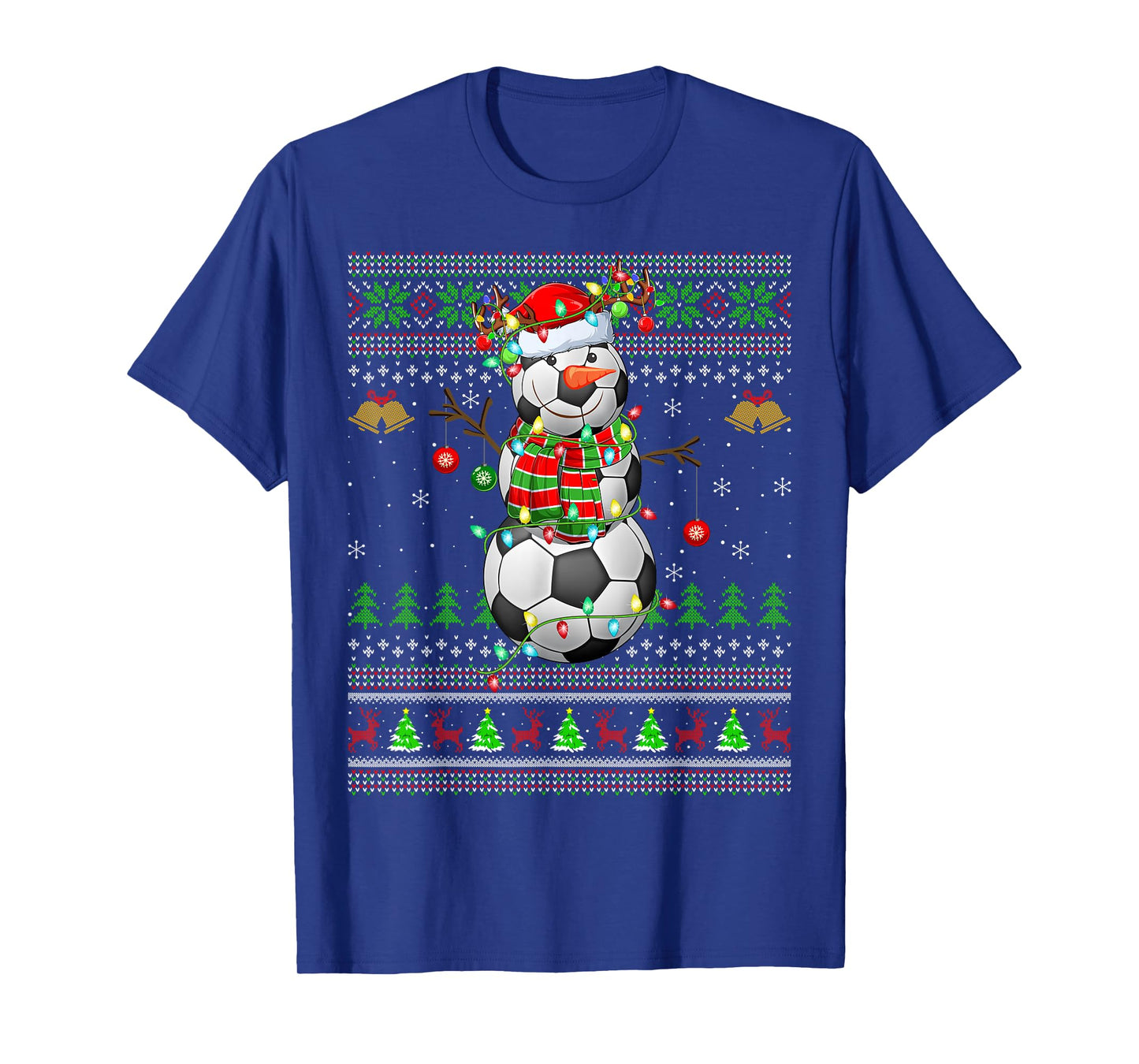 Soccer Snowman Ugly Christmas Sweaters Sports Player Xmas T-Shirt
