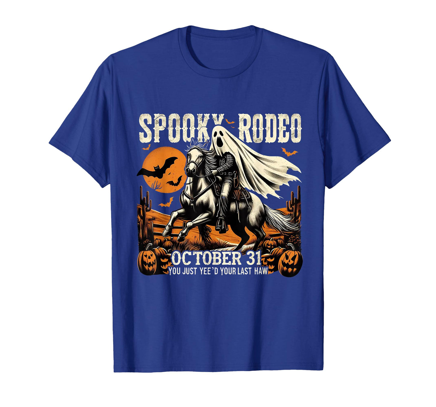 Ghost Cowboy Halloween Western Vintage Design T-Shirt