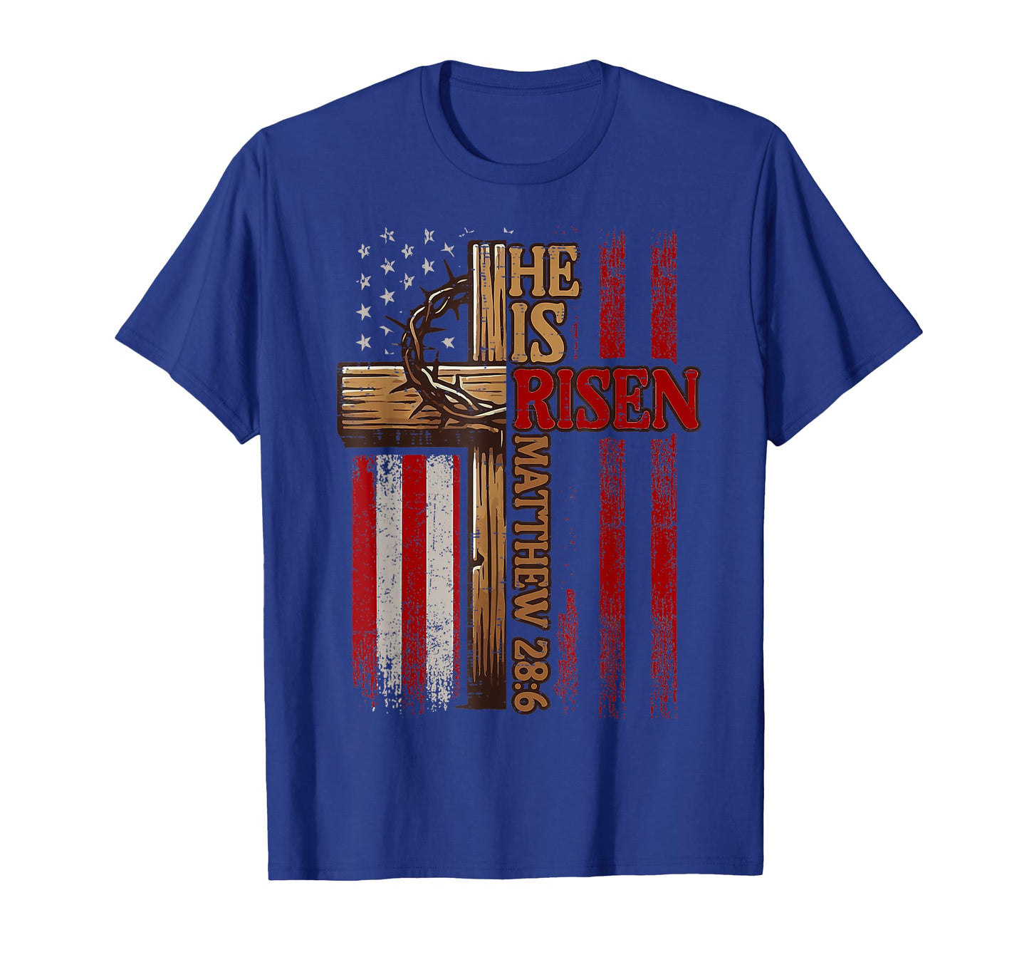 Easter Cross He Is Risen Jesus Christian Men Women Kid Youth T-Shirt