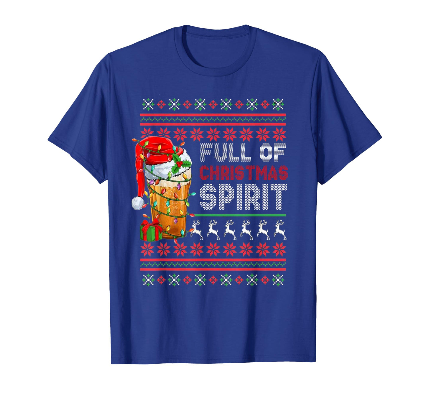 Full of Christmas Spirit Probably Bourbon Xmas Drinking T-Shirt