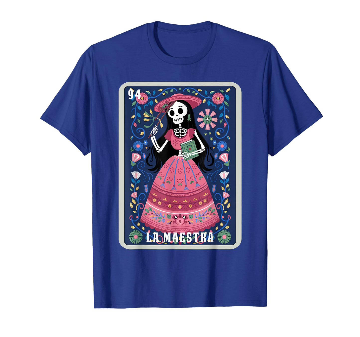 La Maestra Halloween Mexican Bingo Card Teacher Lottery Card T-Shirt