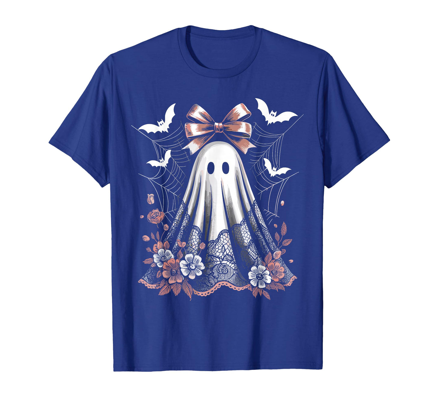 Lace Ghost Coquette Bow Vintage Women Girls Halloween Girly T-Shirt
