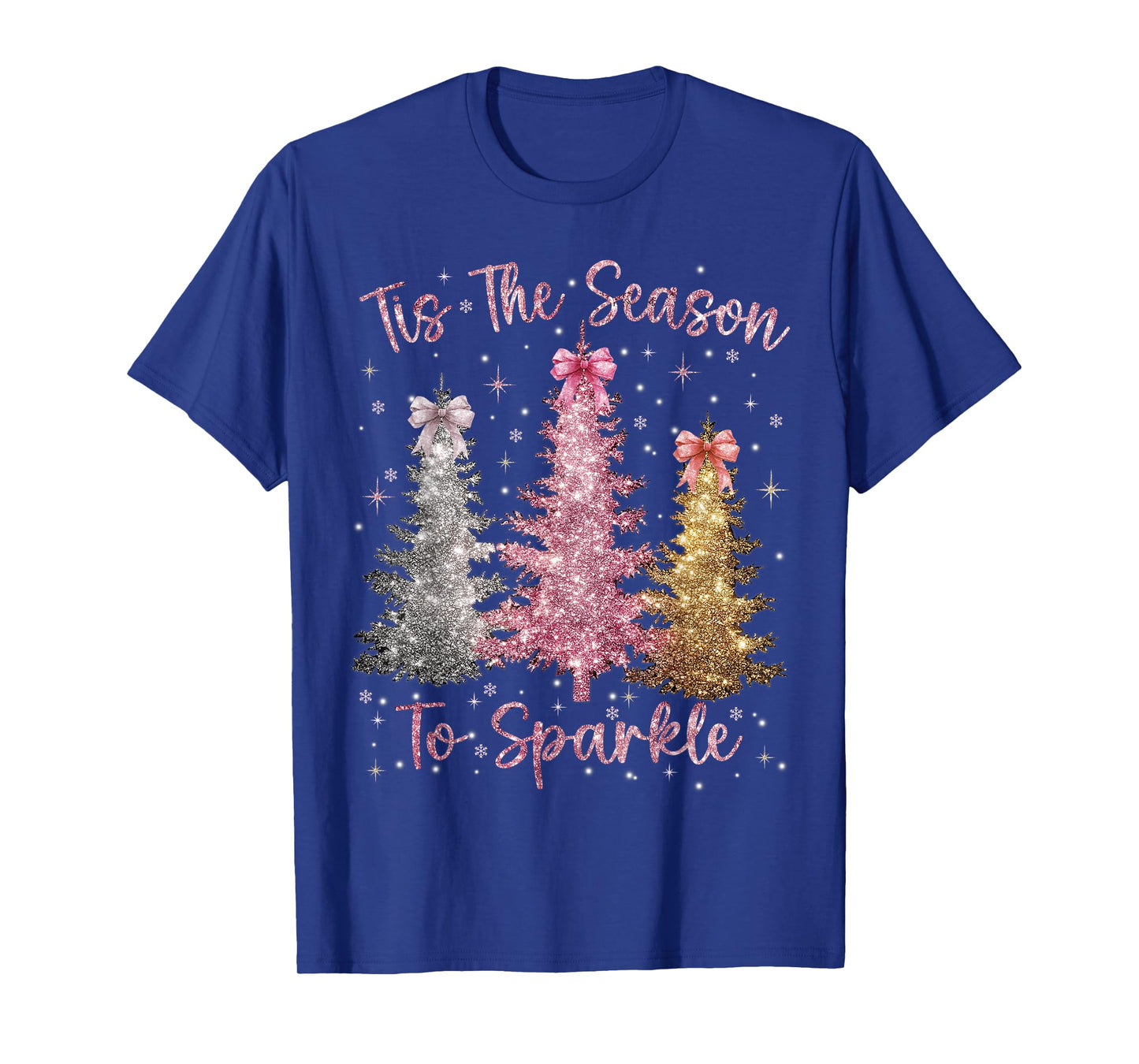 Tis The Season Sparkle Christmas Tree Xmas Women Girl T-Shirt