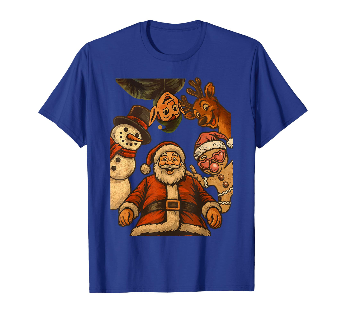 Santa Squad Elf Reindeer Gingerbread Snowman Christmas Xmas T-Shirt